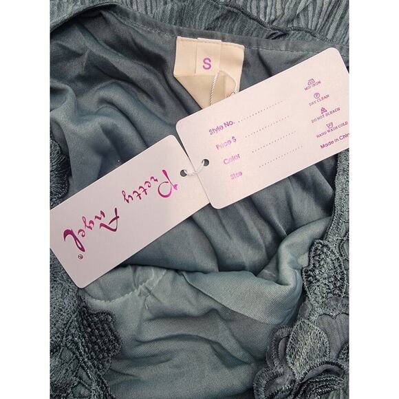 Pretty Angel Fairy Top Sz S Linen Blend Asymmetric Ruffled Romantic Whimsycal - Picture 10 of 11